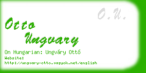 otto ungvary business card